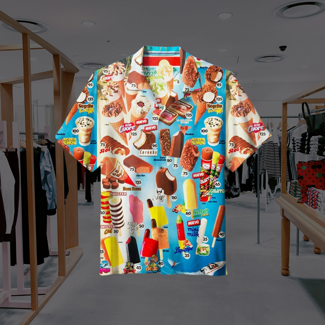 Mason | Men's Playful Breathable Ice Cream Summer Shirt-Metro Lane Plaza