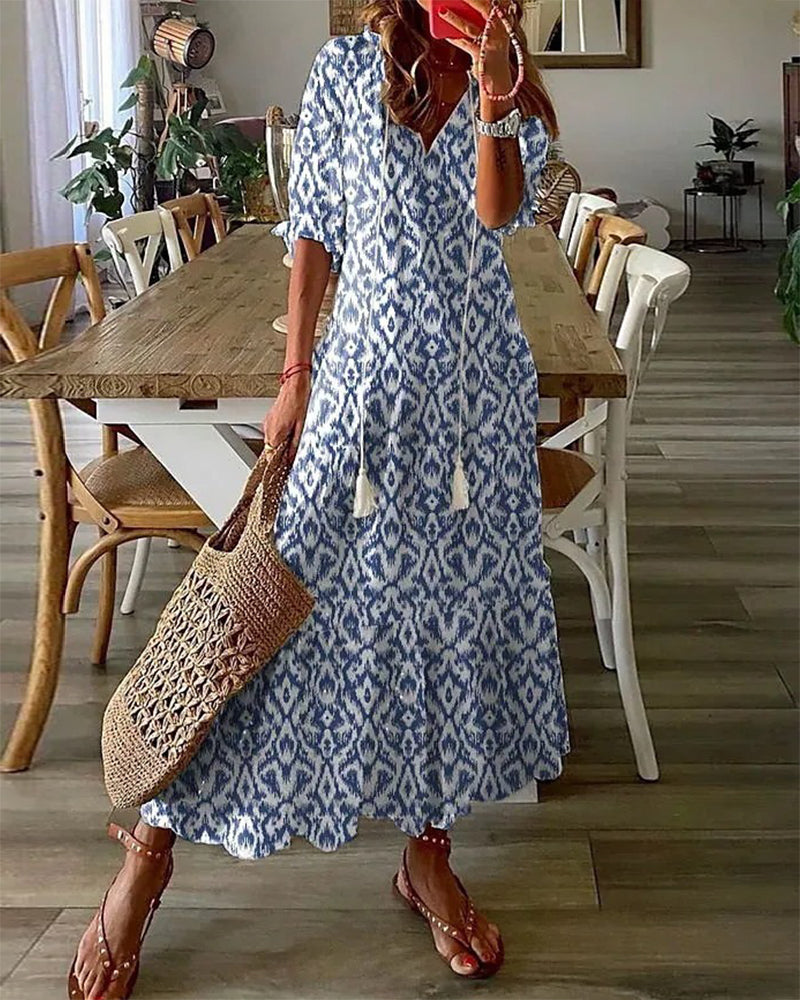 Aurora | Women's Modern Flowing Boho Maxi Dress-Metro Lane Plaza