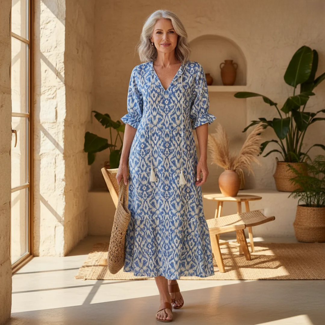 Aurora | Women's Modern Flowing Boho Maxi Dress-Metro Lane Plaza