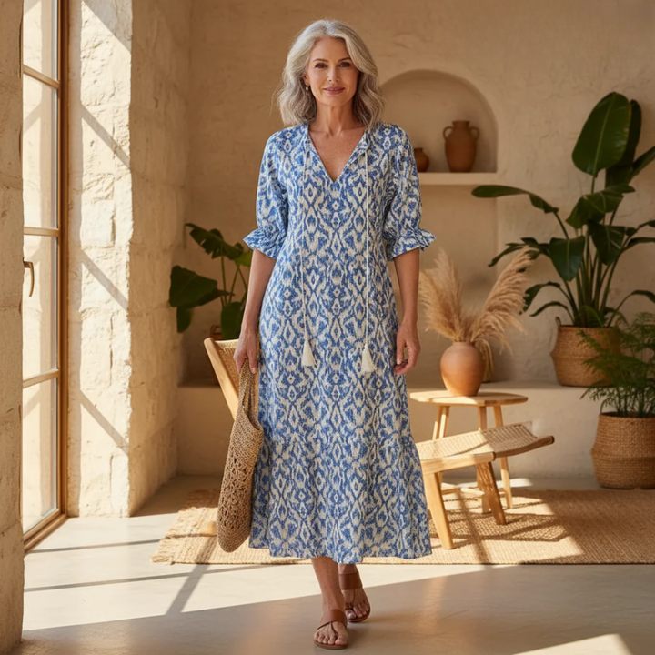 Aurora | Women's Modern Flowing Boho Maxi Dress-Metro Lane Plaza