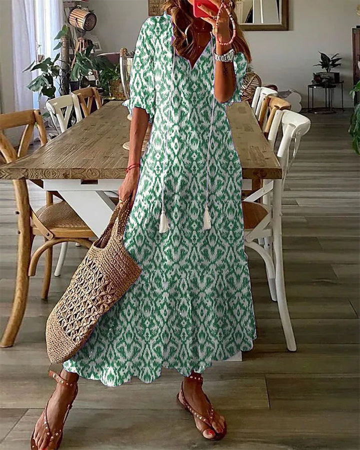 Aurora | Women's Modern Flowing Boho Maxi Dress-Metro Lane Plaza