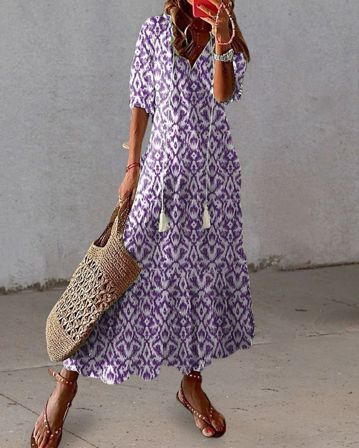 Aurora | Women's Modern Flowing Boho Maxi Dress-Metro Lane Plaza
