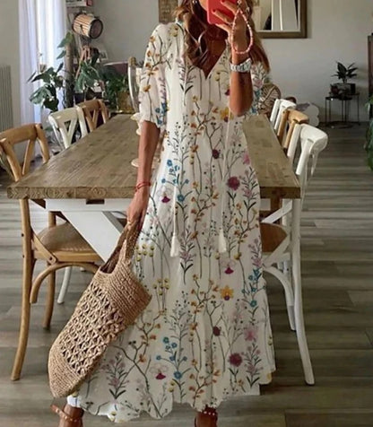 Aurora | Women's Modern Flowing Boho Maxi Dress-Metro Lane Plaza