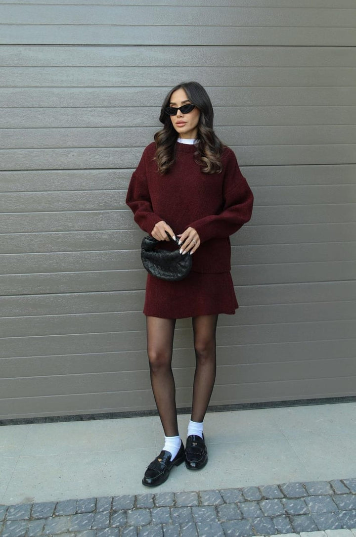 Amelia | Women's Cozy Autumn Lounge Two-Piece Set-Metro Lane Plaza