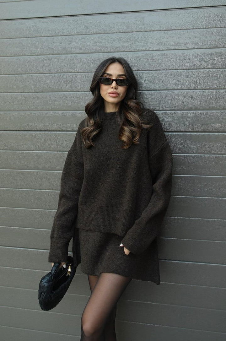 Amelia | Women's Cozy Autumn Lounge Two-Piece Set-Metro Lane Plaza