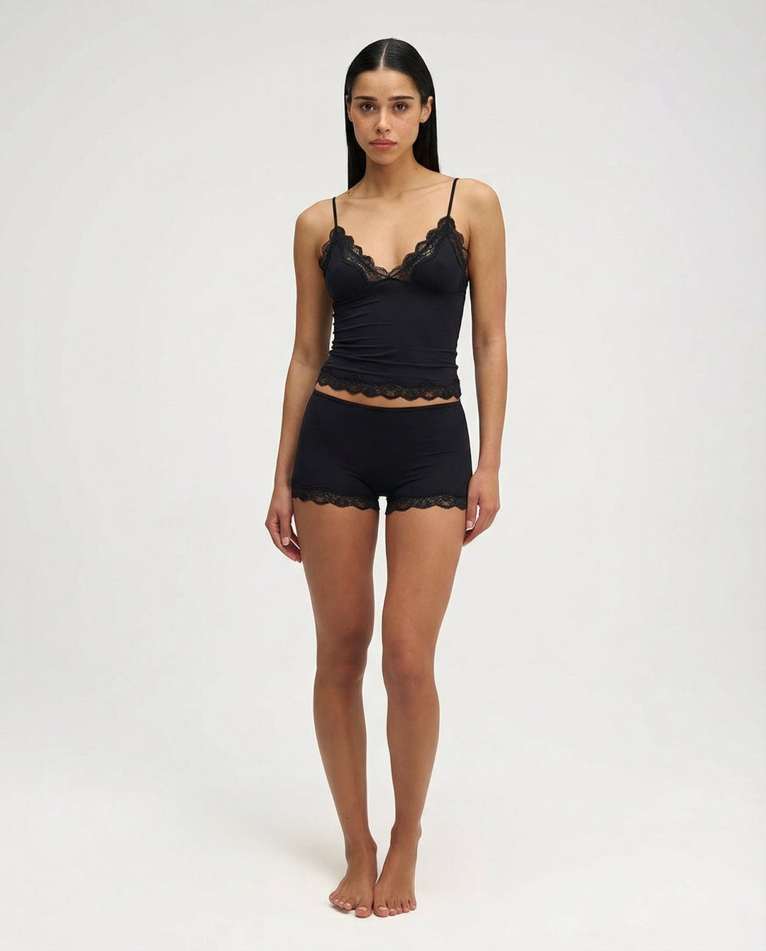 Amelia | Women's Elegant Lace Trim Lounge Set-Metro Lane Plaza