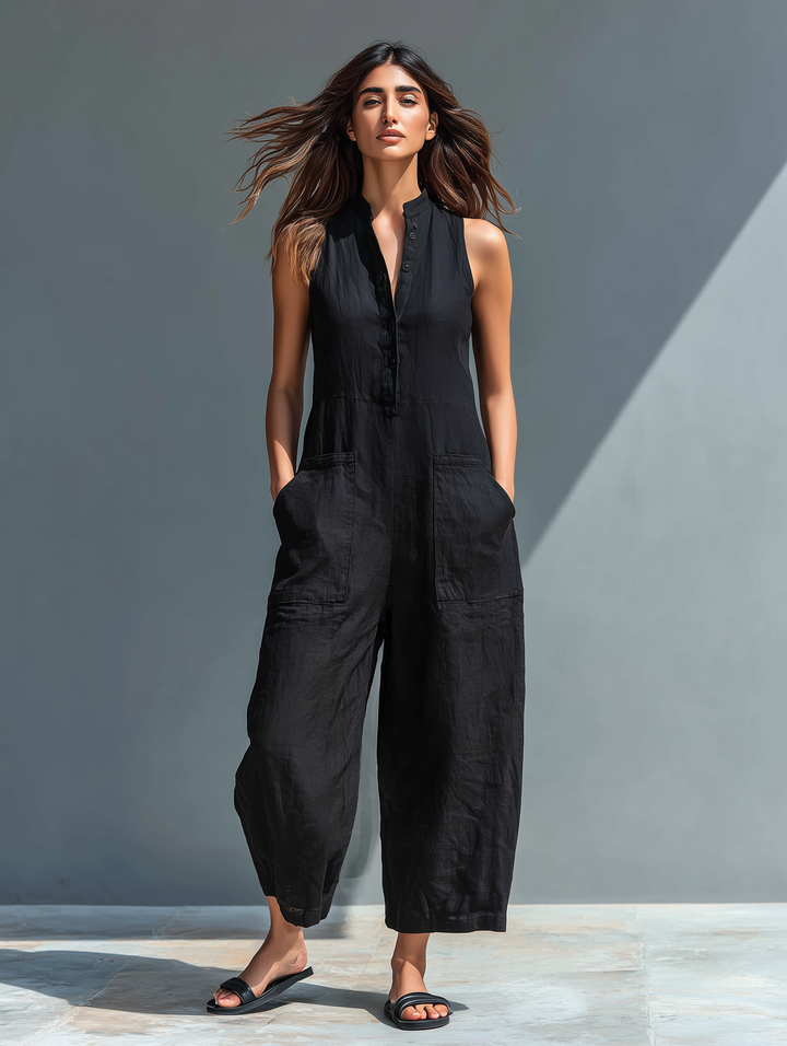 Tahlia | Women's Elegant Sleeveless Jumpsuit-Metro Lane Plaza