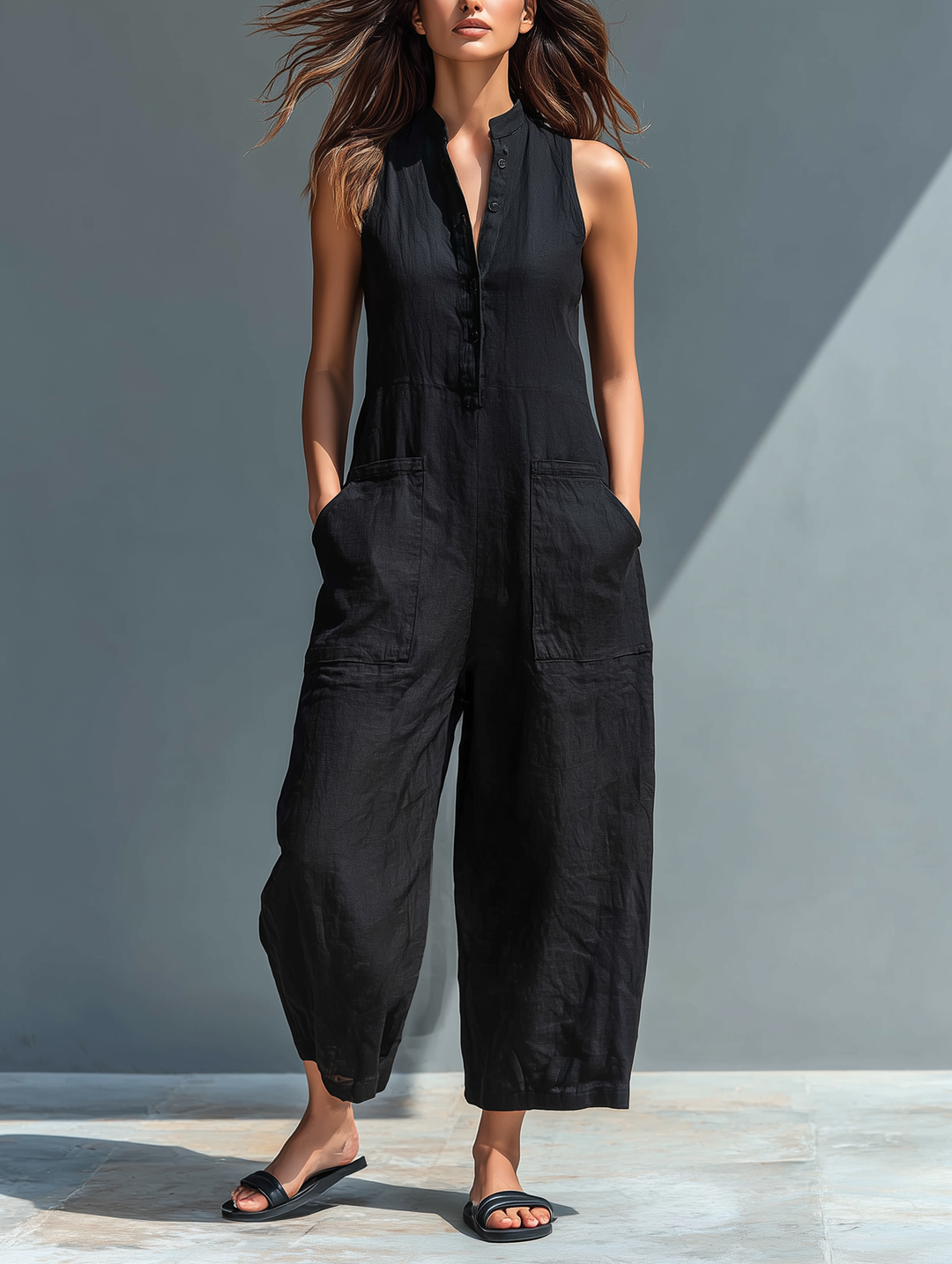 Tahlia | Women's Elegant Sleeveless Jumpsuit-Metro Lane Plaza