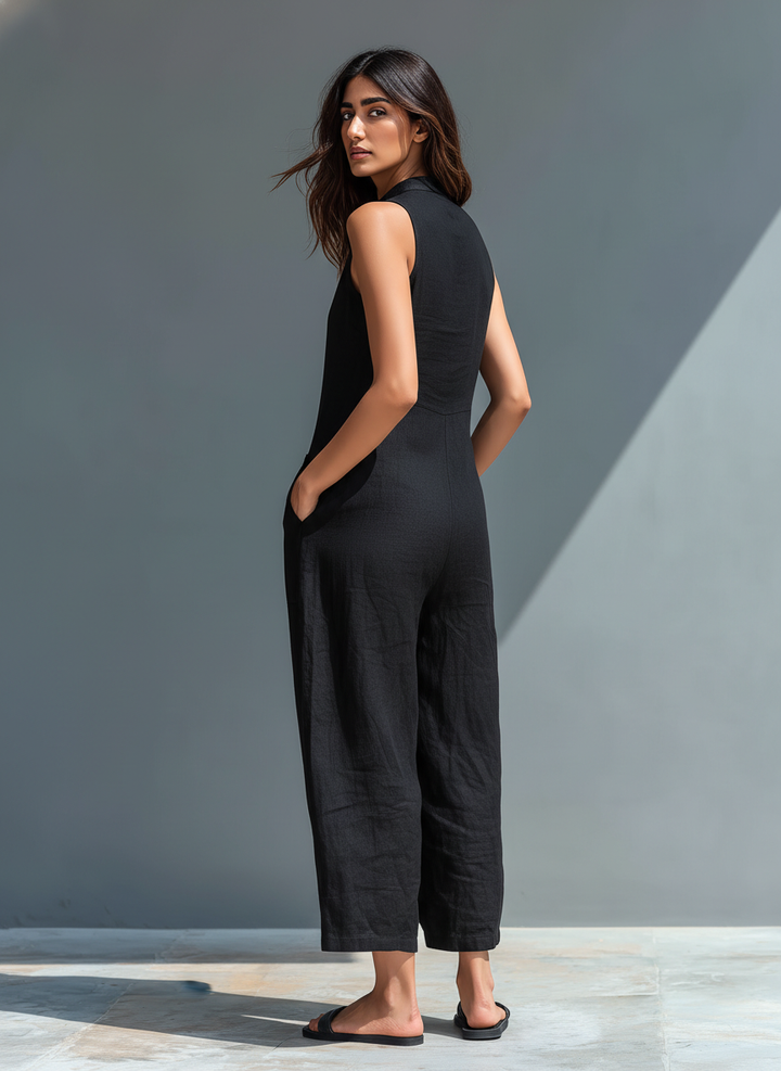 Tahlia | Women's Elegant Sleeveless Jumpsuit-Metro Lane Plaza