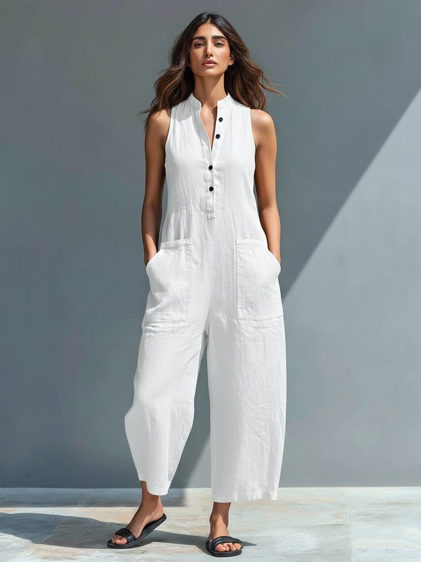 Tahlia | Women's Elegant Sleeveless Jumpsuit-Metro Lane Plaza