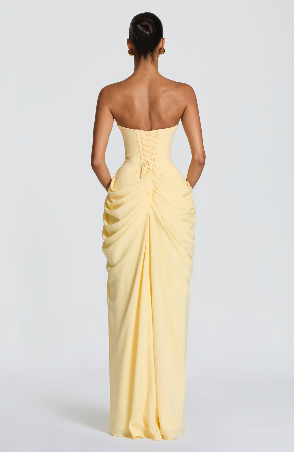 Olivia | Women's Elegant Corset Maxi Dress with Asymmetrical Draping-Metro Lane Plaza