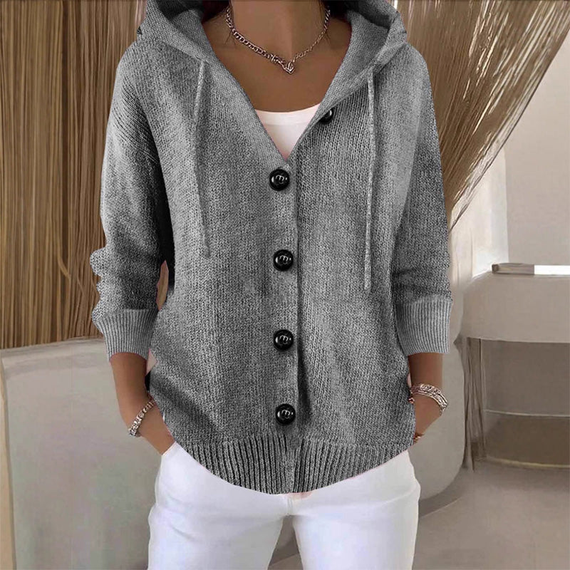 Vanessa | Women's Minimalist Long Sleeve Cardigan-Metro Lane Plaza