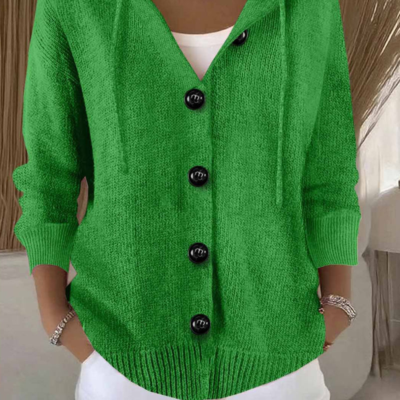 Vanessa | Women's Minimalist Long Sleeve Cardigan-Metro Lane Plaza