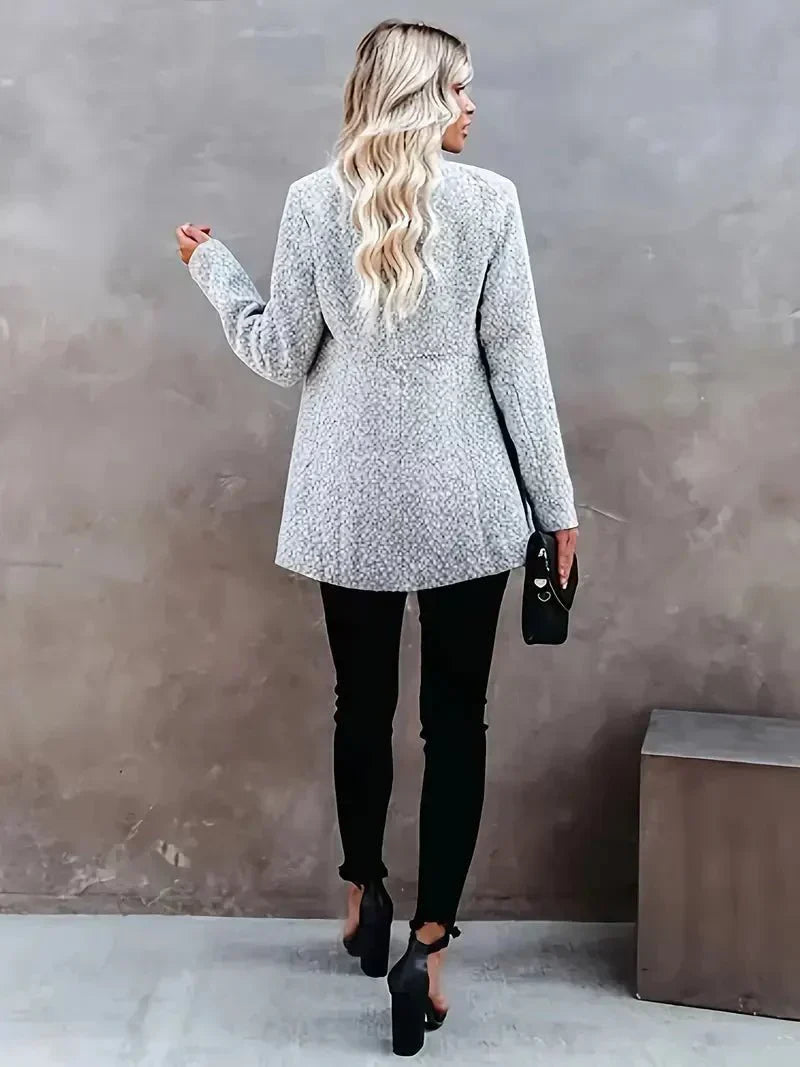 Manteau décontracté long ouvert sur le devant pour femme