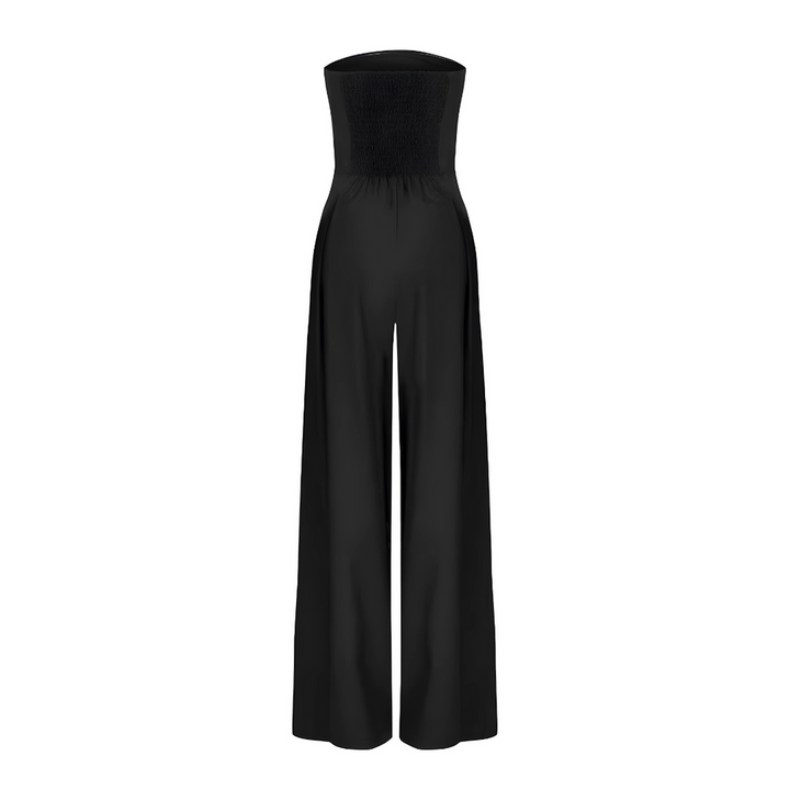 Women's Elegant Strapless Wide-Leg Jumpsuit-Metro Lane Plaza