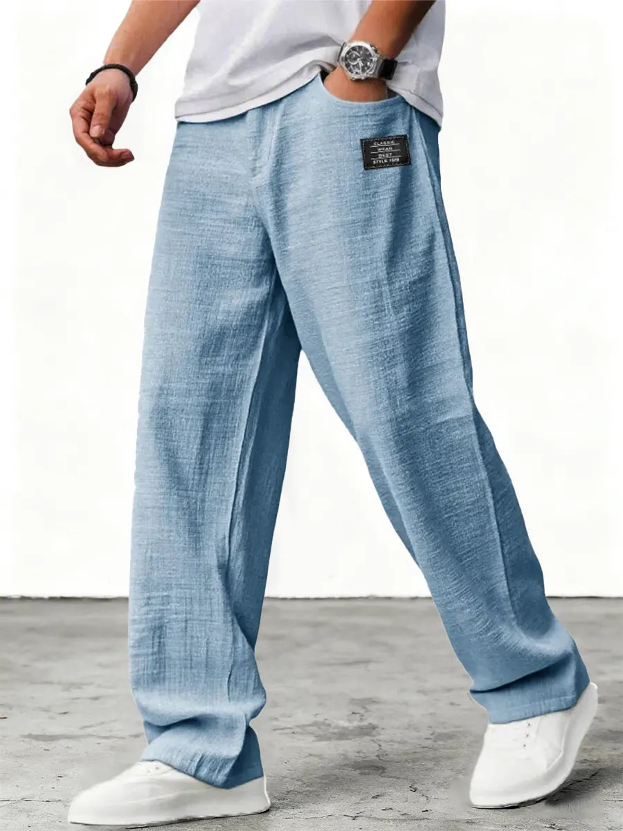 Jose | Men's Relaxed Wide-Leg Linen Pants-Metro Lane Plaza