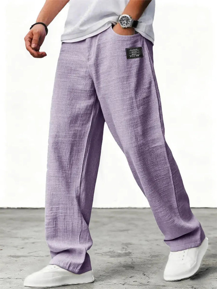 Jose | Men's Relaxed Wide-Leg Linen Pants-Metro Lane Plaza