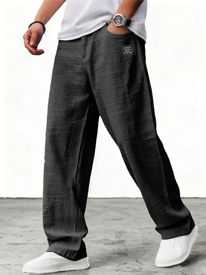 Jose | Men's Relaxed Wide-Leg Linen Pants-Metro Lane Plaza
