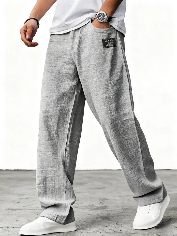 Jose | Men's Relaxed Wide-Leg Linen Pants-Metro Lane Plaza