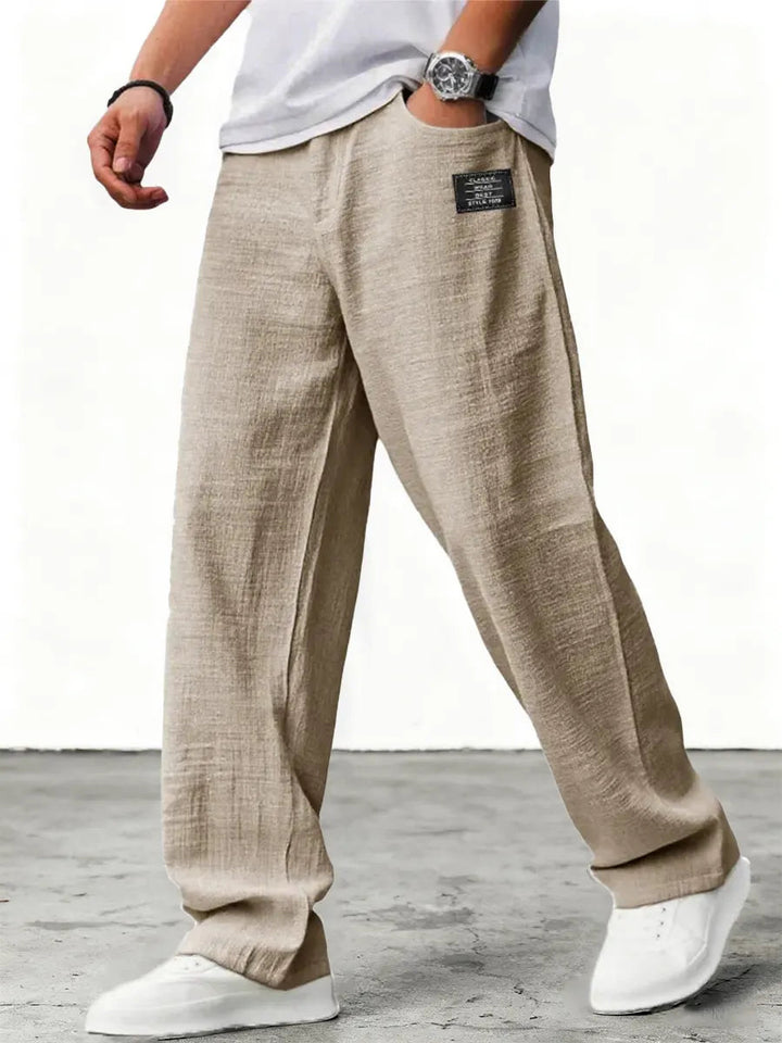 Jose | Men's Relaxed Wide-Leg Linen Pants-Metro Lane Plaza