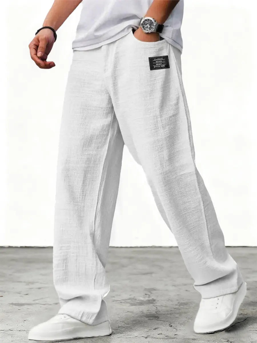 Jose | Men's Relaxed Wide-Leg Linen Pants-Metro Lane Plaza