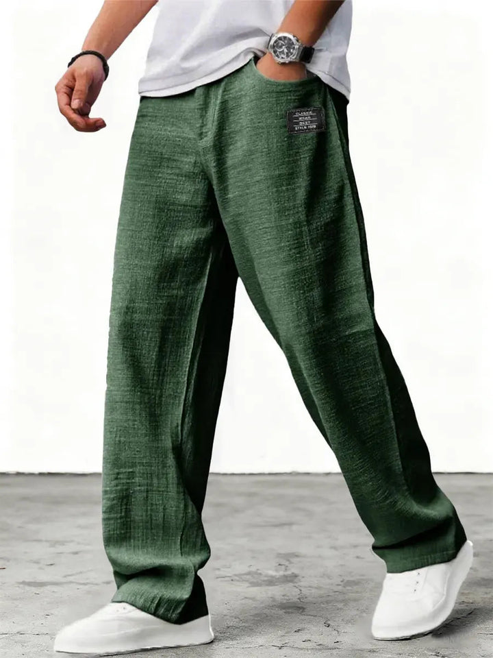 Jose | Men's Relaxed Wide-Leg Linen Pants-Metro Lane Plaza