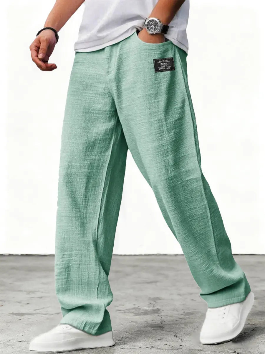 Jose | Men's Relaxed Wide-Leg Linen Pants-Metro Lane Plaza