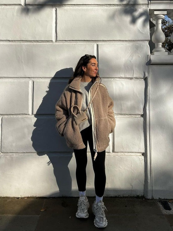 Mila | Women's Cozy Oversized Fleece Jacket-Metro Lane Plaza