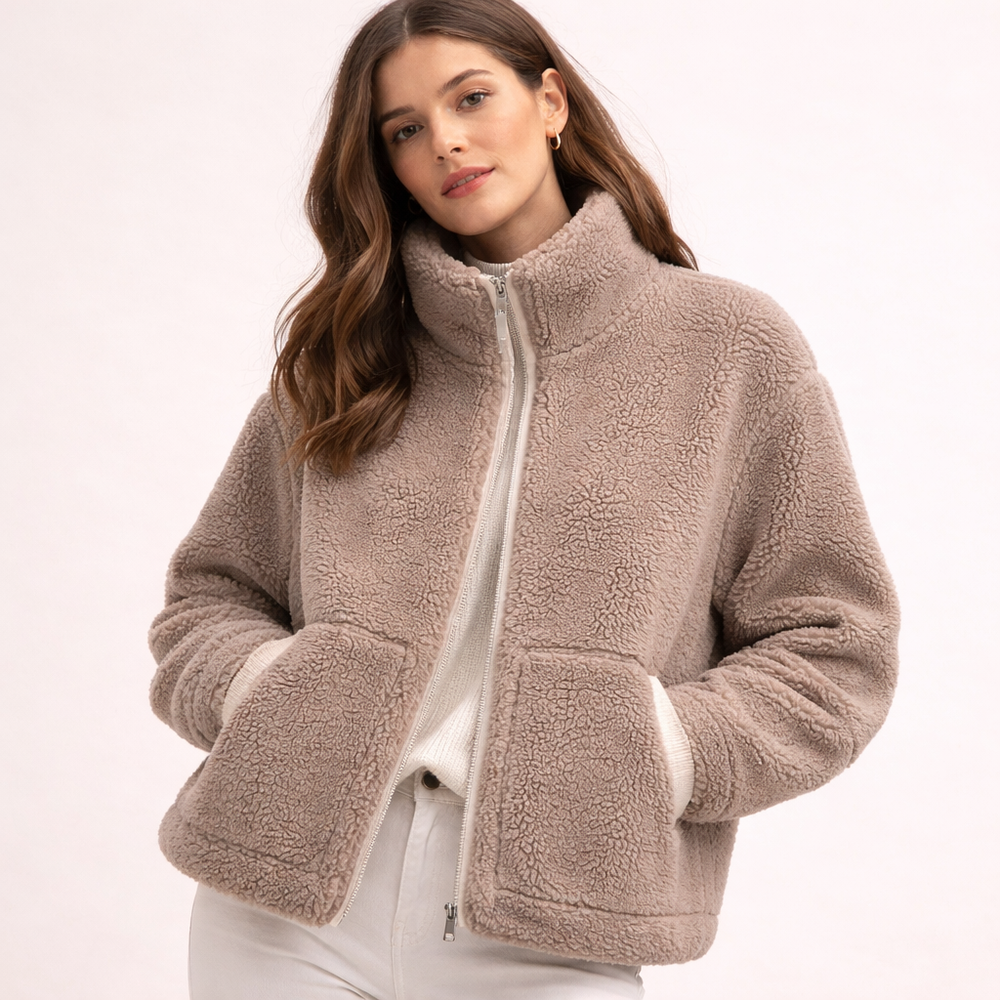 Mila | Women's Cozy Oversized Fleece Jacket-Metro Lane Plaza