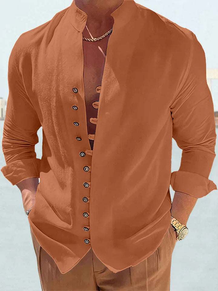 Men's Cotton Linen Casual Shirt-Metro Lane Plaza