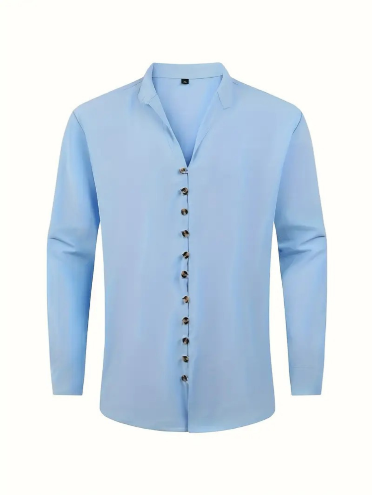 Men's Cotton Linen Casual Shirt-Metro Lane Plaza
