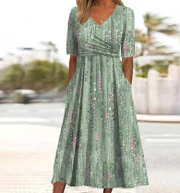 Penelope | Women's Elegant Floral Summer Dress-Metro Lane Plaza