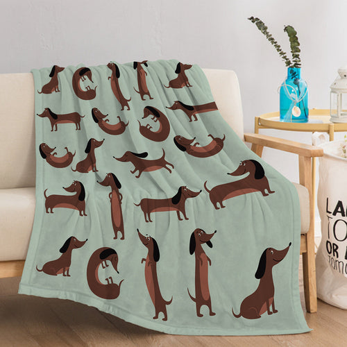 Dachshund Fleece Throw Blanket – Soft Plush Flannel Dog Blanket-Metro Lane Plaza