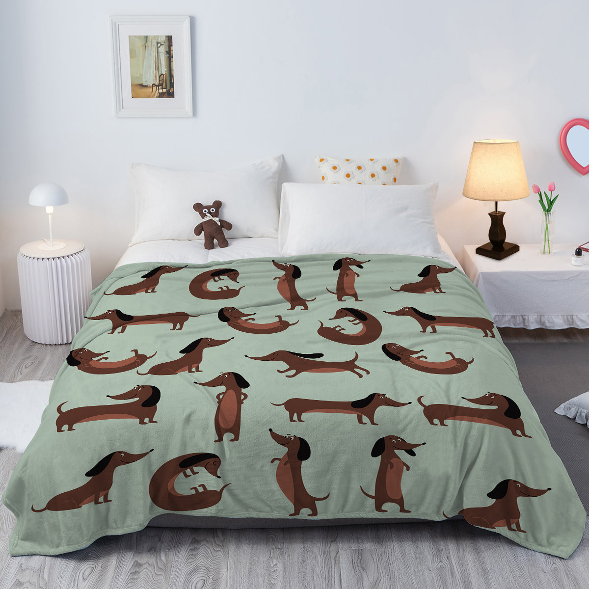 Dachshund Fleece Throw Blanket – Soft Plush Flannel Dog Blanket-Metro Lane Plaza