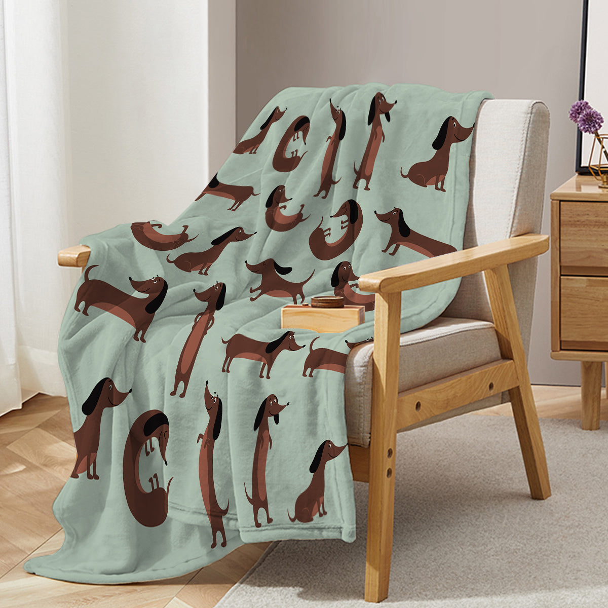 Dachshund Fleece Throw Blanket – Soft Plush Flannel Dog Blanket-Metro Lane Plaza