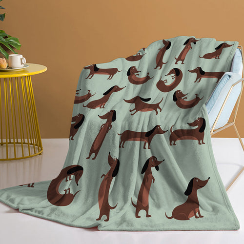 Dachshund Fleece Throw Blanket – Soft Plush Flannel Dog Blanket-Metro Lane Plaza