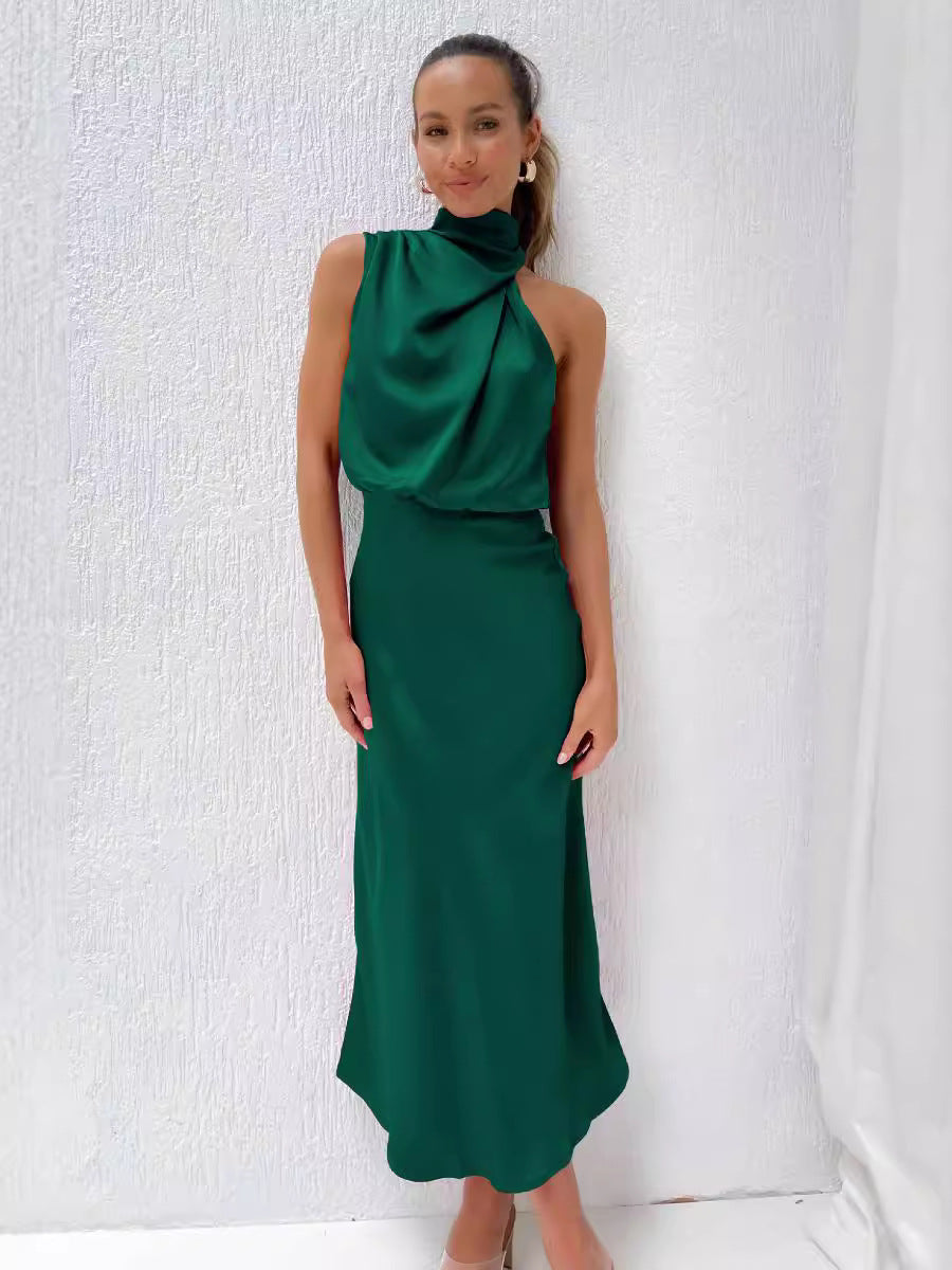 Diane | Women's Satin Maxi Dress-Metro Lane Plaza