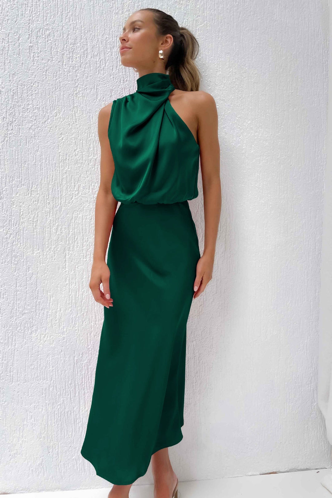 Diane | Women's Satin Maxi Dress-Metro Lane Plaza