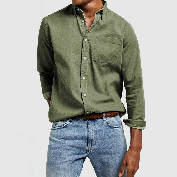 Men's Button-Down Collar Shirt in Classic Fit-Metro Lane Plaza