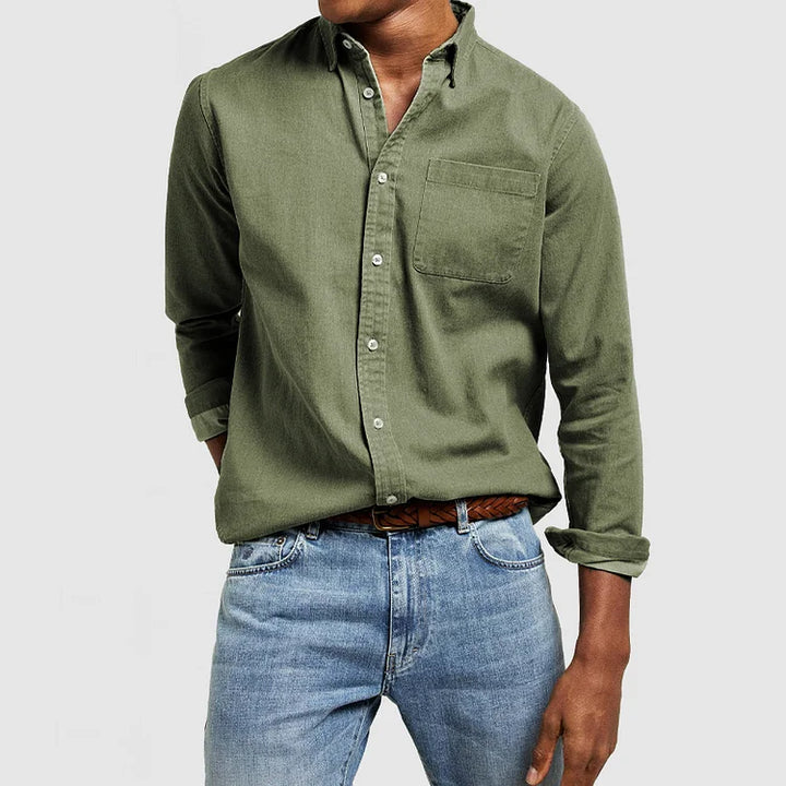 Men's Button-Down Collar Shirt in Classic Fit-Metro Lane Plaza