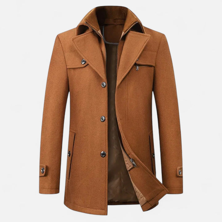 Adrian | Men's Elegant Timeless Winter Trench Coat-Metro Lane Plaza