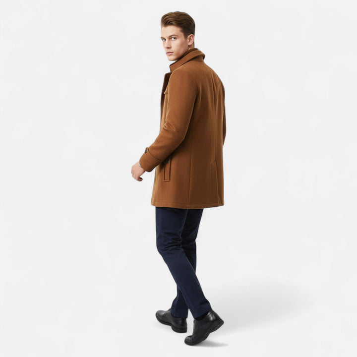 Adrian | Men's Elegant Timeless Winter Trench Coat-Metro Lane Plaza