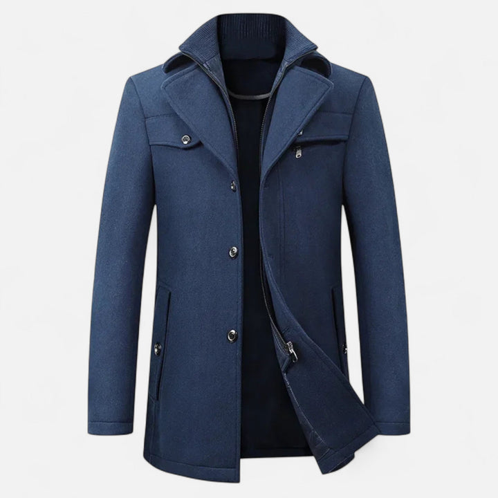 Adrian | Men's Elegant Timeless Winter Trench Coat-Metro Lane Plaza
