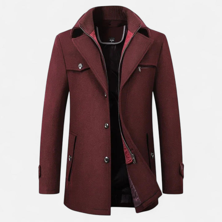 Adrian | Men's Elegant Timeless Winter Trench Coat-Metro Lane Plaza