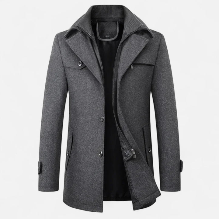 Adrian | Men's Elegant Timeless Winter Trench Coat-Metro Lane Plaza