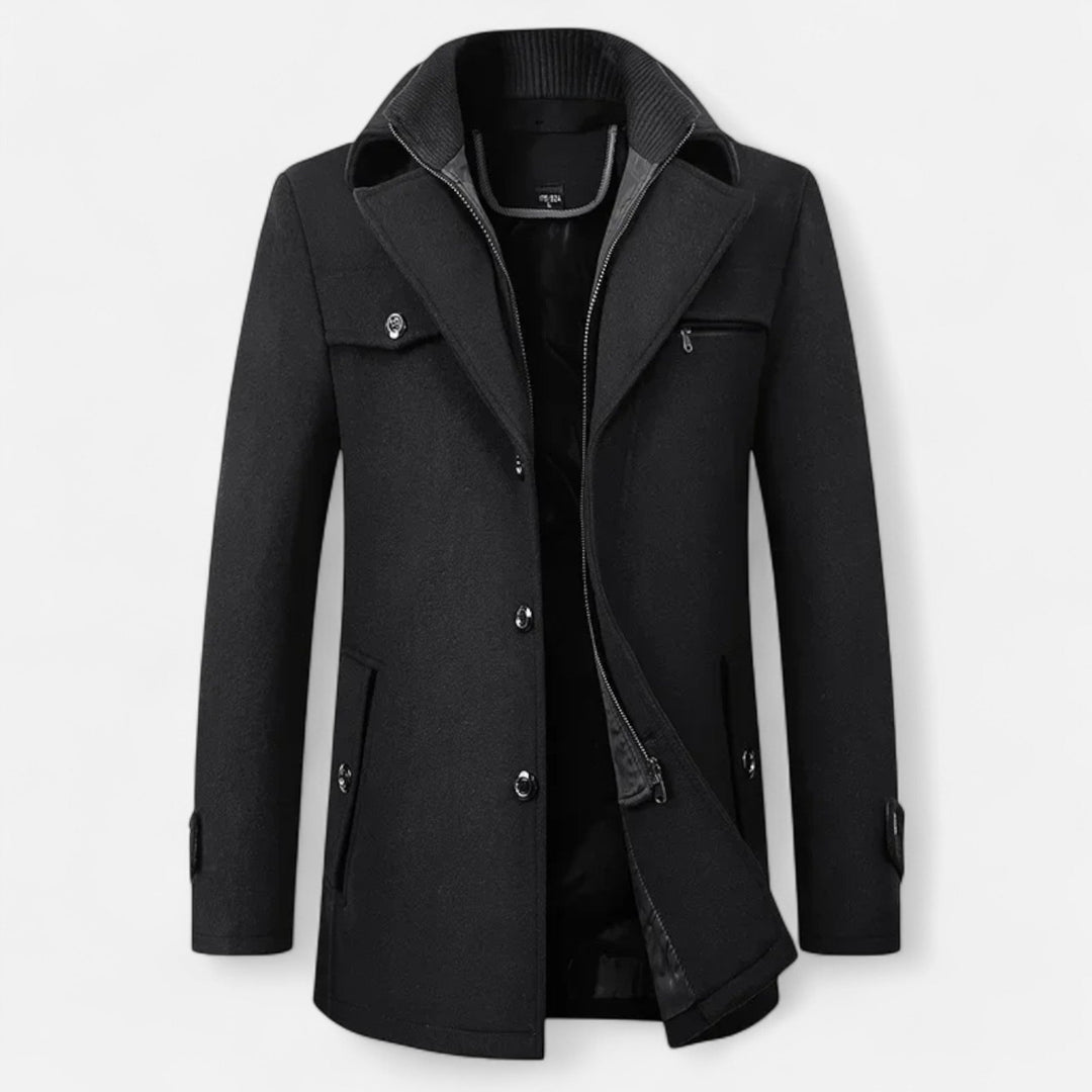 Adrian | Men's Elegant Timeless Winter Trench Coat-Metro Lane Plaza