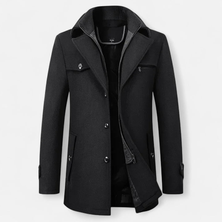 Adrian | Men's Elegant Timeless Winter Trench Coat-Metro Lane Plaza