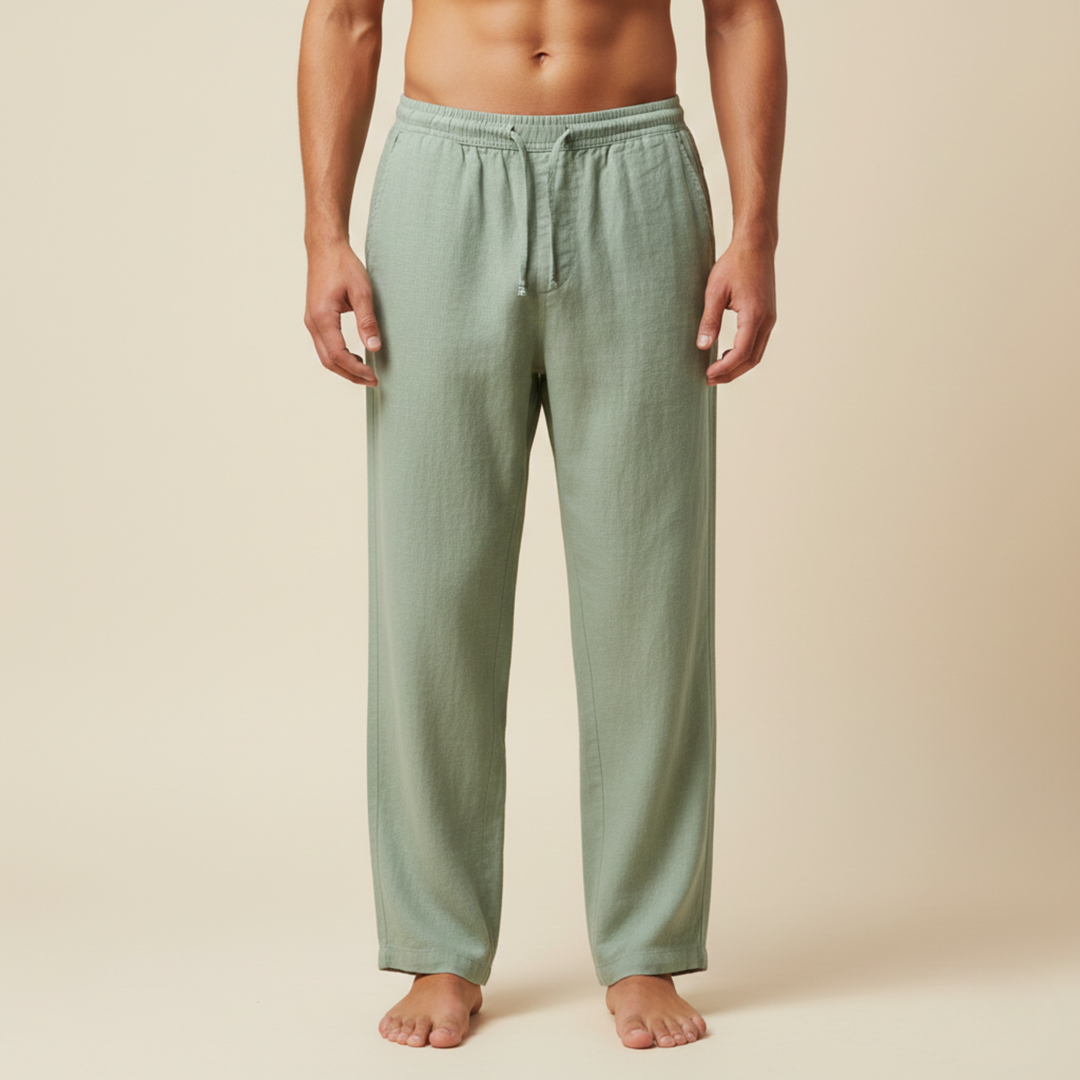 Mike | Men's Lightweight Stylish Linen Trousers-Metro Lane Plaza