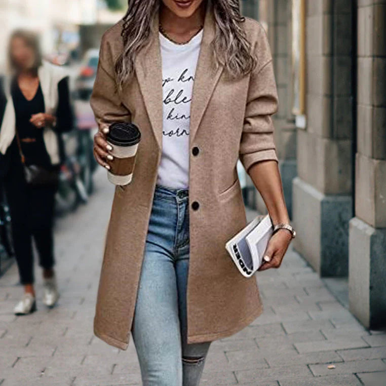 Isabella | Women's Stylish Timeless Long Blazer-Metro Lane Plaza