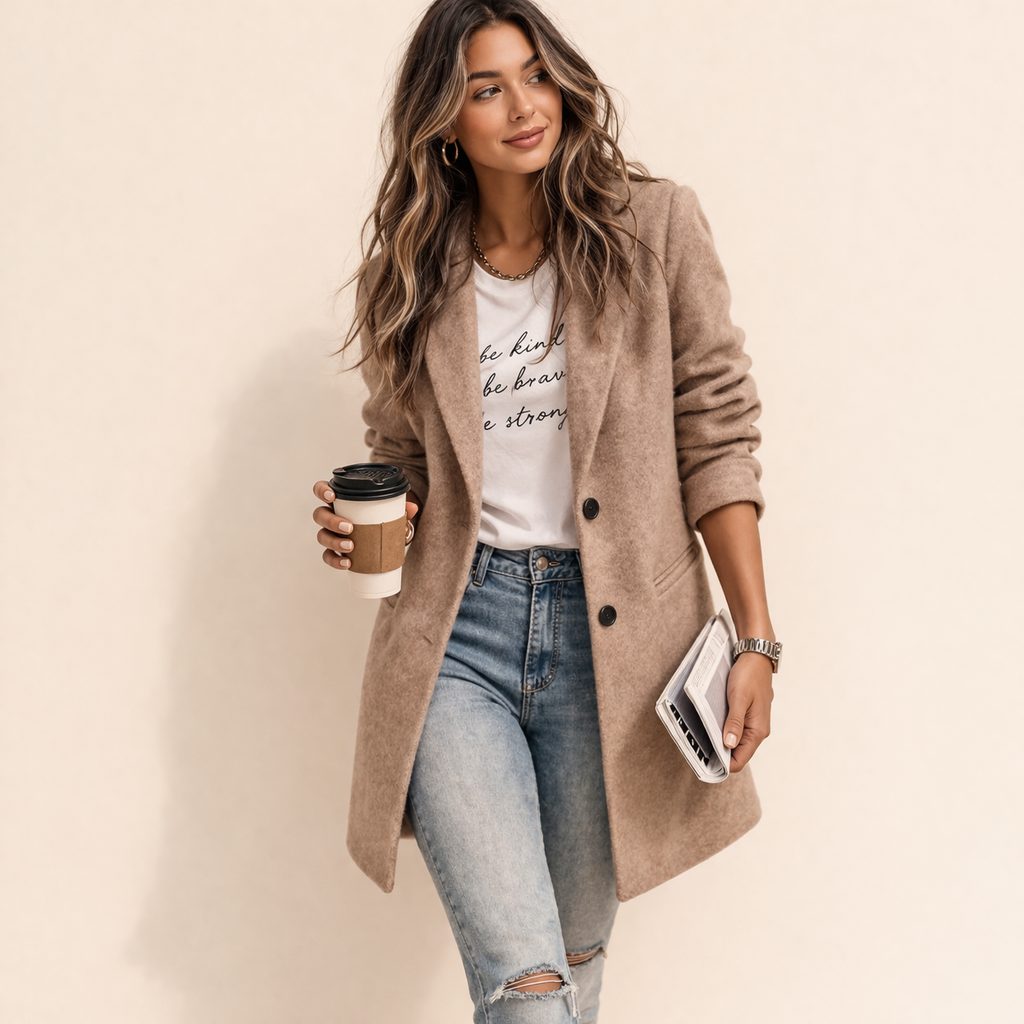Isabella | Women's Stylish Timeless Long Blazer-Metro Lane Plaza